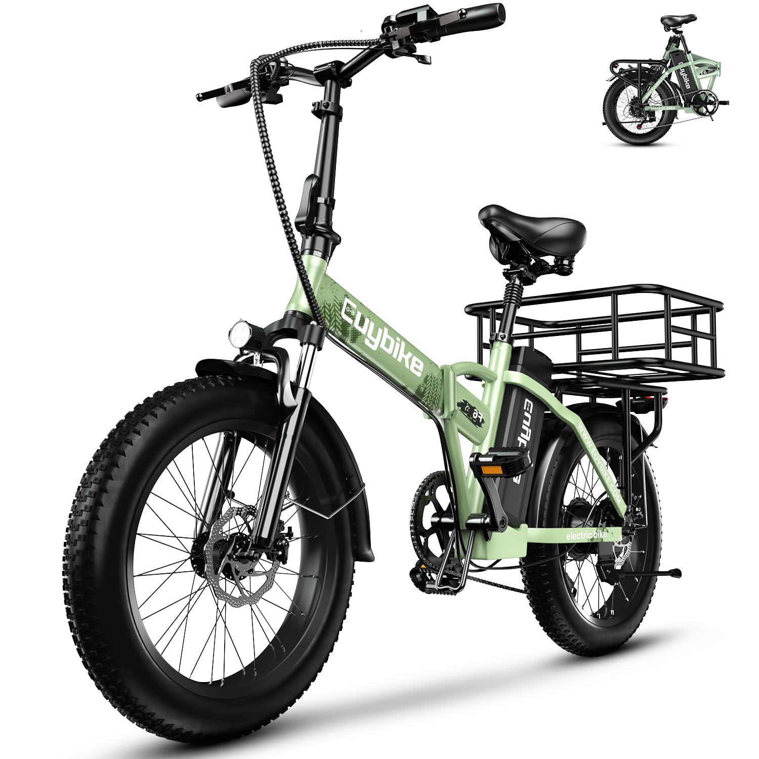 1000W Foldable Electric Bike,48V 20AH Removable Battery Ebike,80 Miles Max Range Electric Bike for Adults,20"x3" Fat Tire Folding Ebike,Adult Electric Bicycle for Commute Mountain Sport