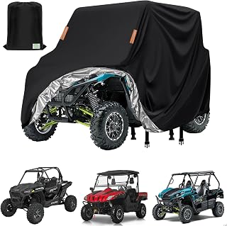 UTV Cover 2 Seater,Side by Side Cover Waterproof Outdoor,Durable Anti-UV Tearproof 420D Polyester,Fits for Polaris Ranger General Honda Pionner Kawasaki Can-am Commander Defender, 126" Lx72 Wx75 H