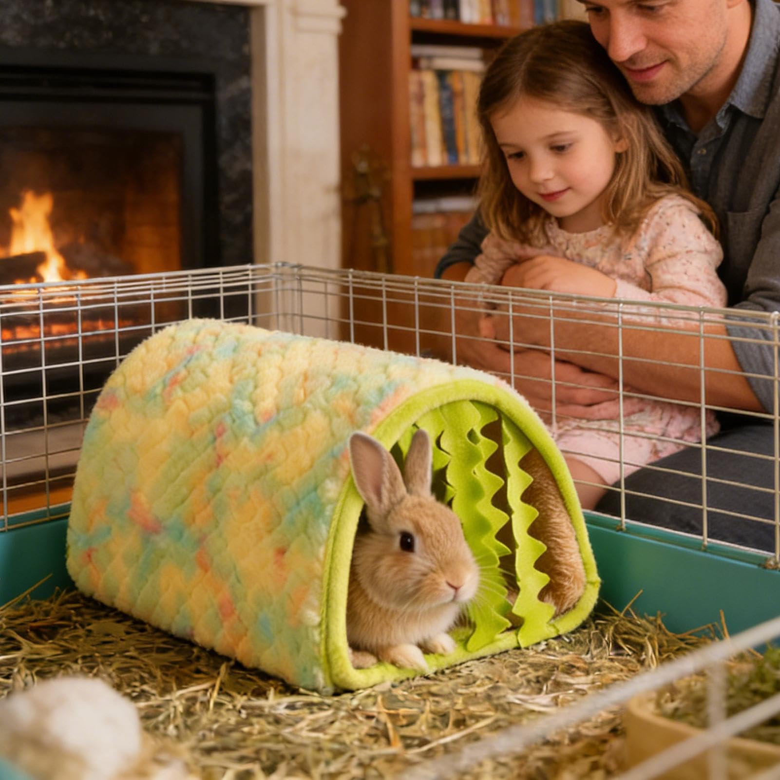 Cama Para Chinchilla Cama En Forma De Casa De Peluche Para Animales | de Peluche Suave para Mascotas Para Cobaya, Hurón, Gerbo, Hámster, Erizo, Chinchilla, Conejo Enano