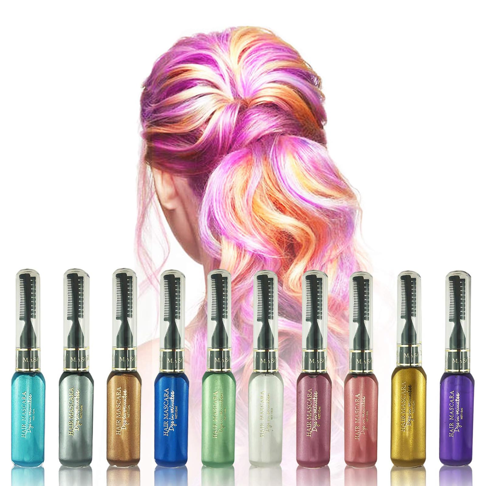 Amazon.com: Adofect 10 Colors Temporary Hair Mascara Instantly