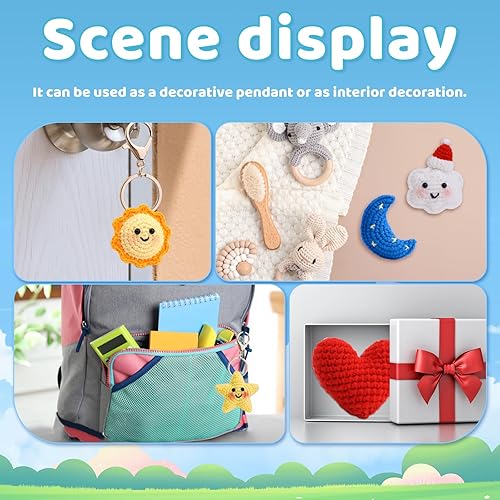 Miniatura 7 de Kit de ganchillo para adultos principiantes, kit de posavasos de flores de ganchillo, kit de tejido con ganchillo, hilo de ganchillo, instrucciones