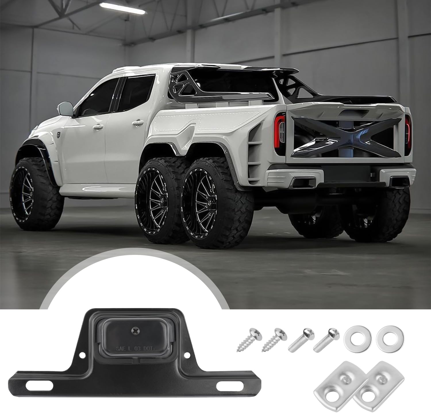 IHOTDER License Plate Light Kit with Trailer License Plate Holder,Waterproof LED Licensee Plate Light Assembly for Light Illumination,Tag Lights for 12V Trailer,Truck,RV