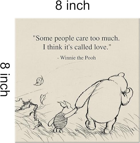 Miniatura 2 de Arte clásico de Winnie the Pooh para pared, diseño retro con texto en inglés "I Think It's Called Love Quotes Sayings", lienzo, cuadros enmarcados,