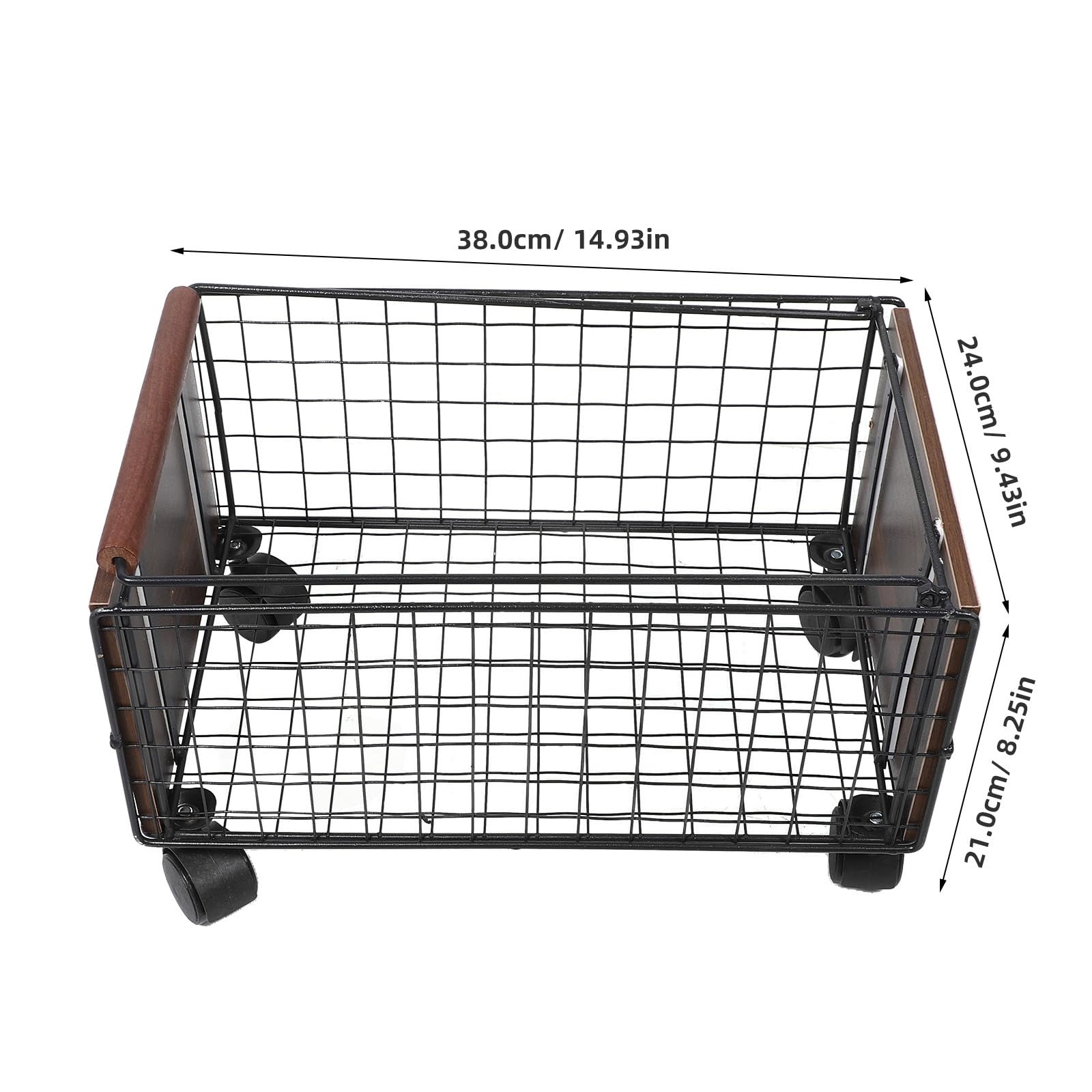 Toddmomy Carrito Organizador con Ruedas - Carrito utilitario de Metal - Cesta de Almacenamiento Debajo del Escritorio con Ruedas y Barra para Libros, Papeles, Archivos, Material de Oficina, Escolar,