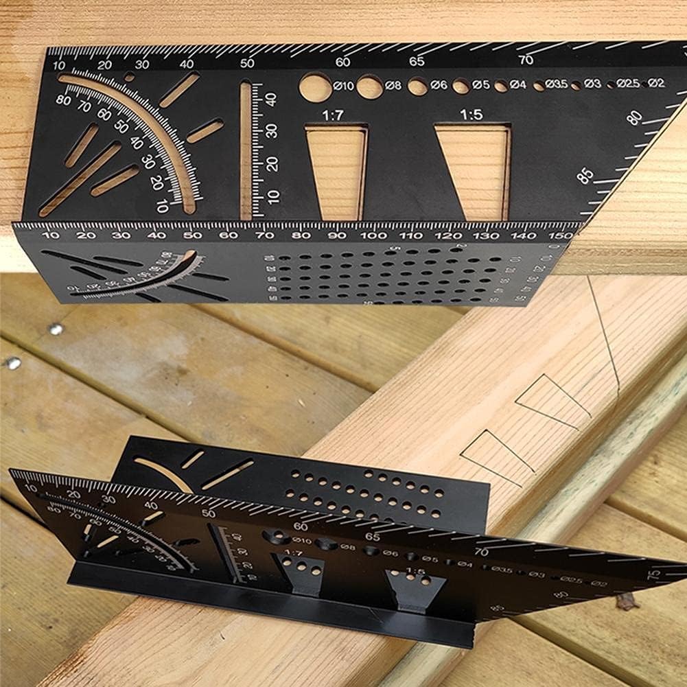 JSEIAJB Black Aluminum Scriber Dovetail Marking Template Vertical Angle Calibration Practical Guide Marker Woodworking Tool Dropship