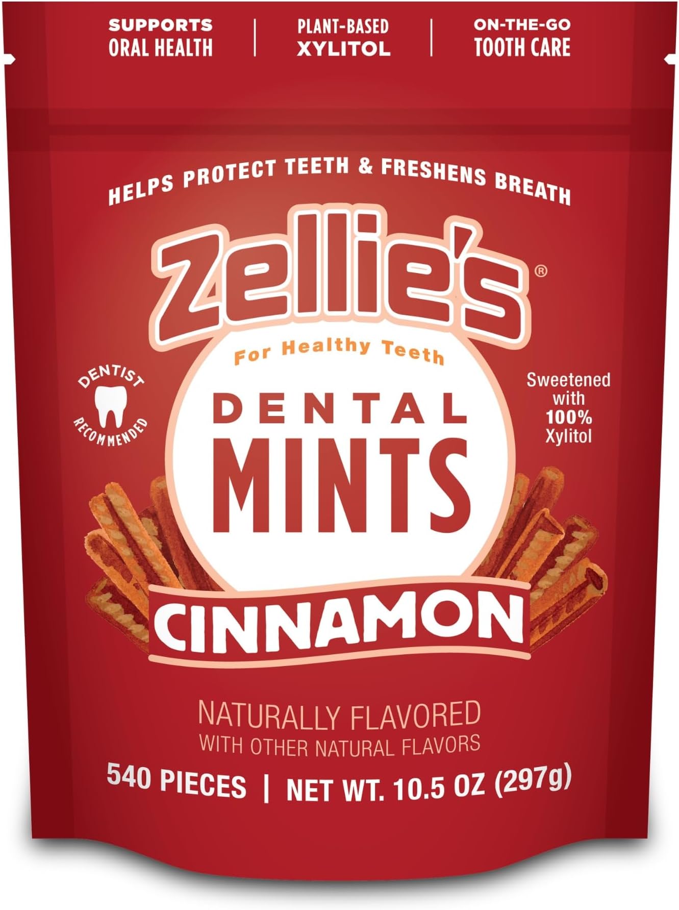 100% Xylitol Sugar Free Cinnamon Breath Mints | Non-GMO, Low-Calorie, Gluten Free, Vegan & Kosher Mints (540 Count (Pack of 1))