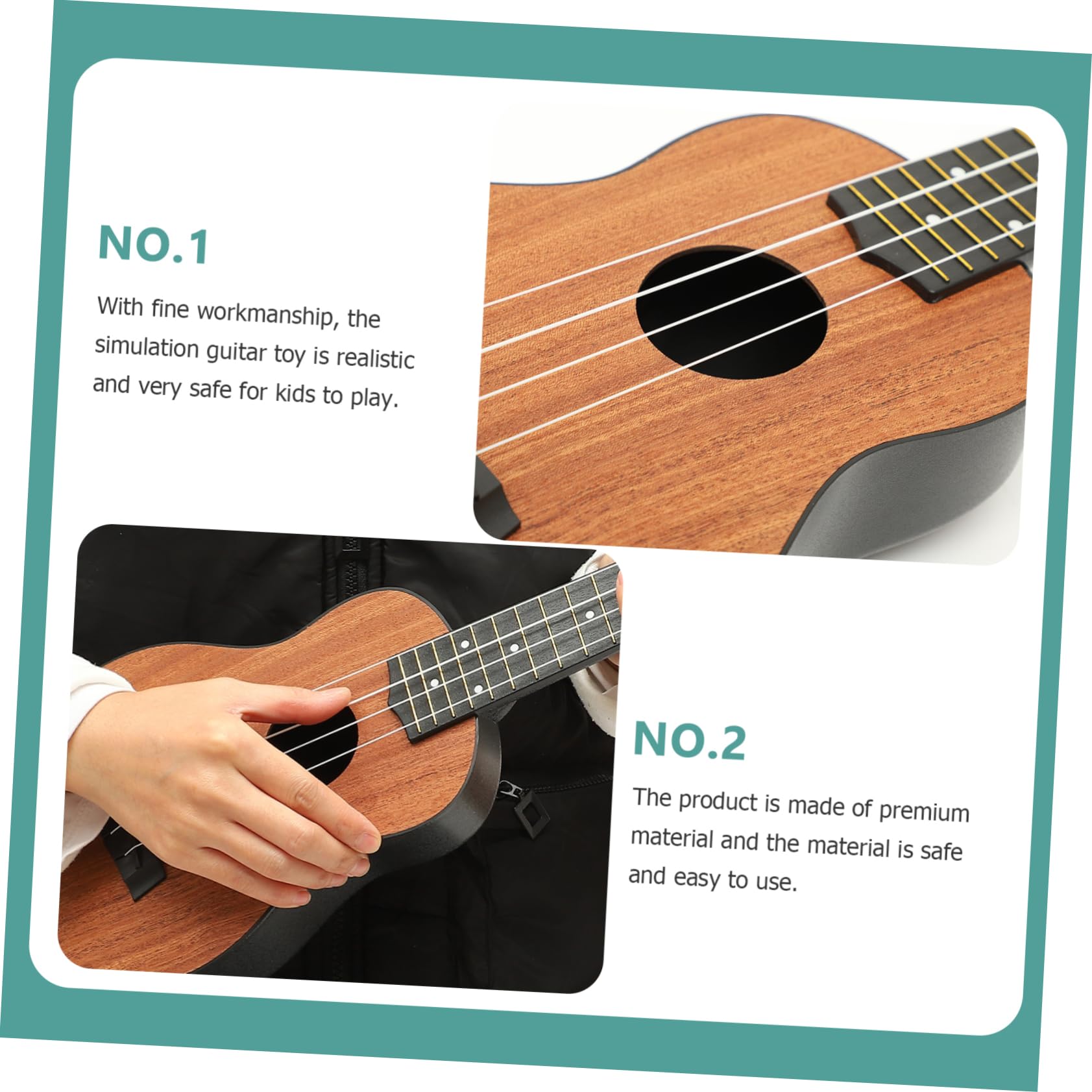 HEMOTON Ukelele Soprano Para Principiantes Instrumento Musical De Madera Para Practicar Casa o Clases De Inicio