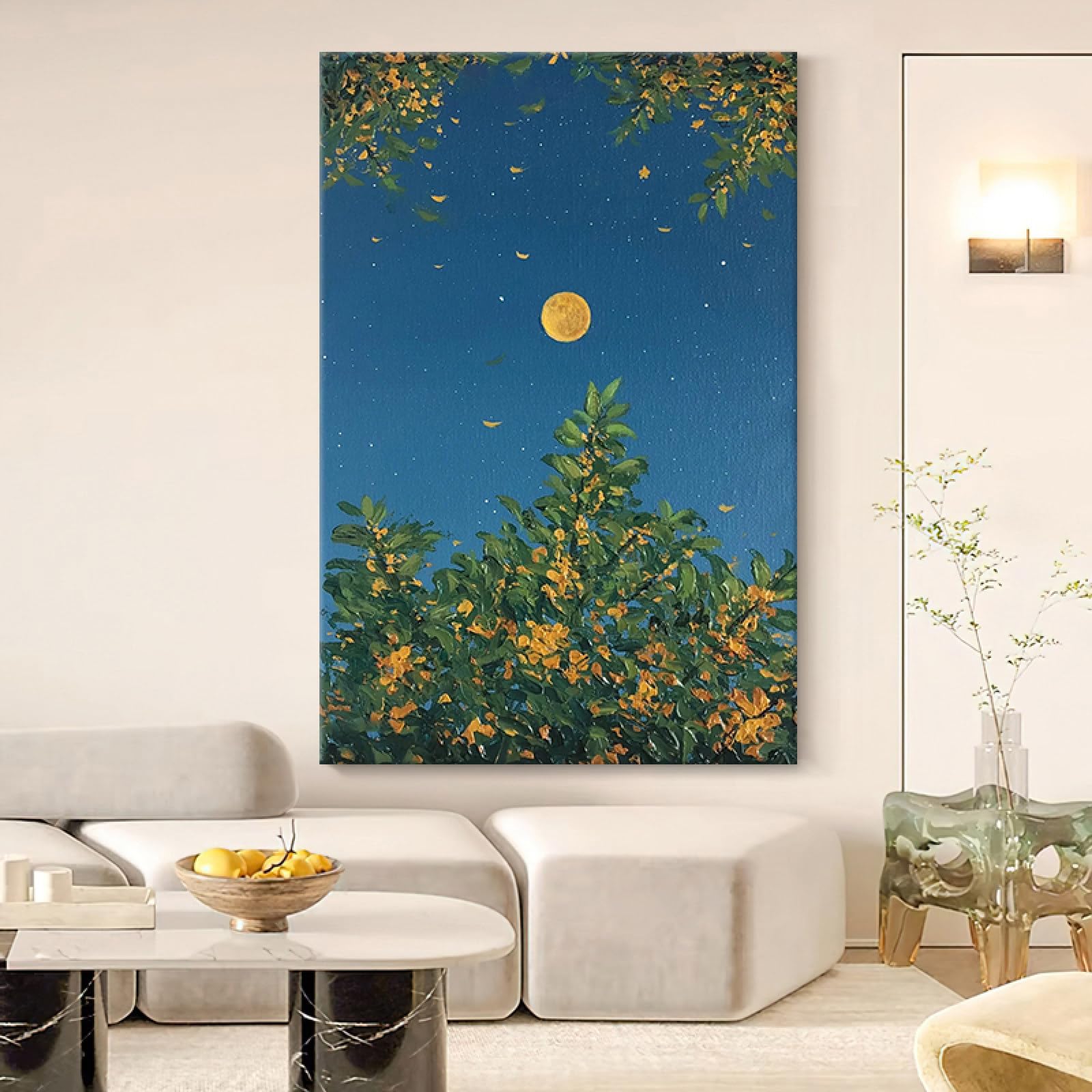 Peinture à l'huile peinte à la main : une toile texturée grand format unique
