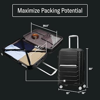 Samsonite Freeform Expandable Hard Shell Suitcase with Double Swivel Wheels