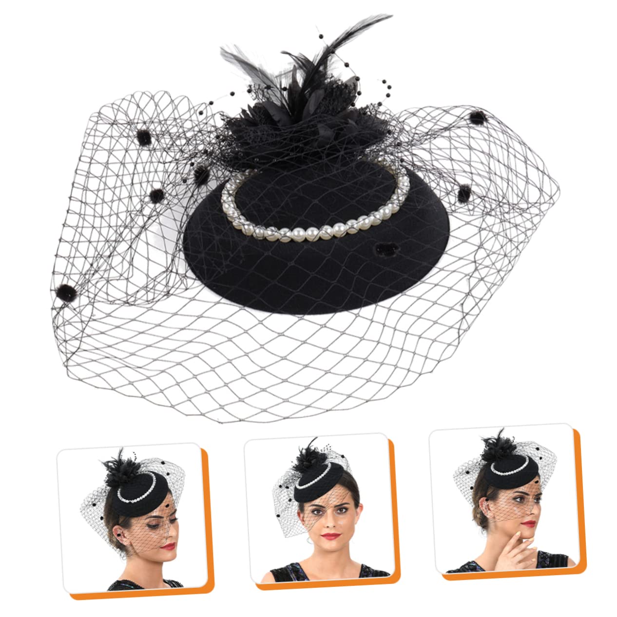 ifundom 4pezzi Fascinator Retro per Sposa con Piume e Perle Cerchietto Elegante per Cerimonie e Feste Accessorio Versatile per Matrimoni e Occasioni Speciali