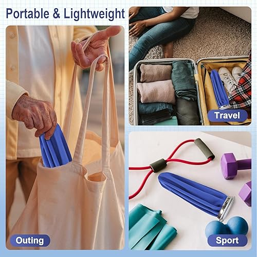 Miniatura 6 de Bolsa de hielo reutilizable para lesiones, 2 unidades, bolsas de hielo para terapia caliente y fría y alivio del dolor, bolsa de hielo elástica