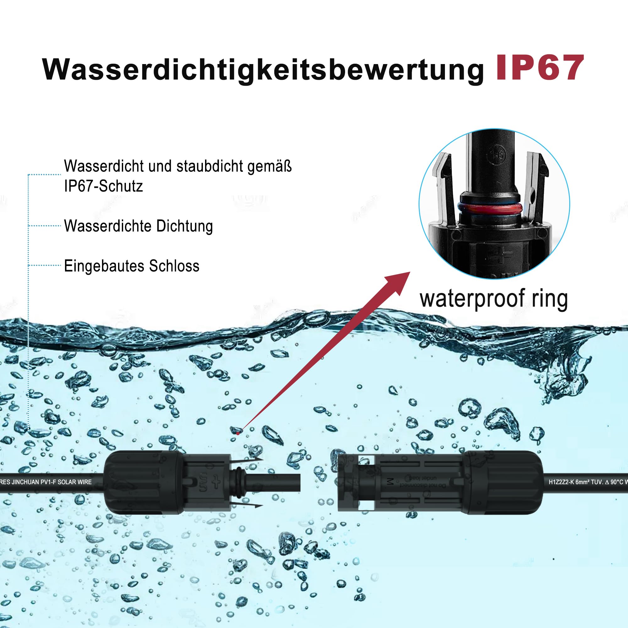 Sovolar Solarkabel 6mm² 50m Mit Edelstahlgeflecht – PV-Kabel Mit Nagerschutz, 0% MwSt Für Privatkunden
