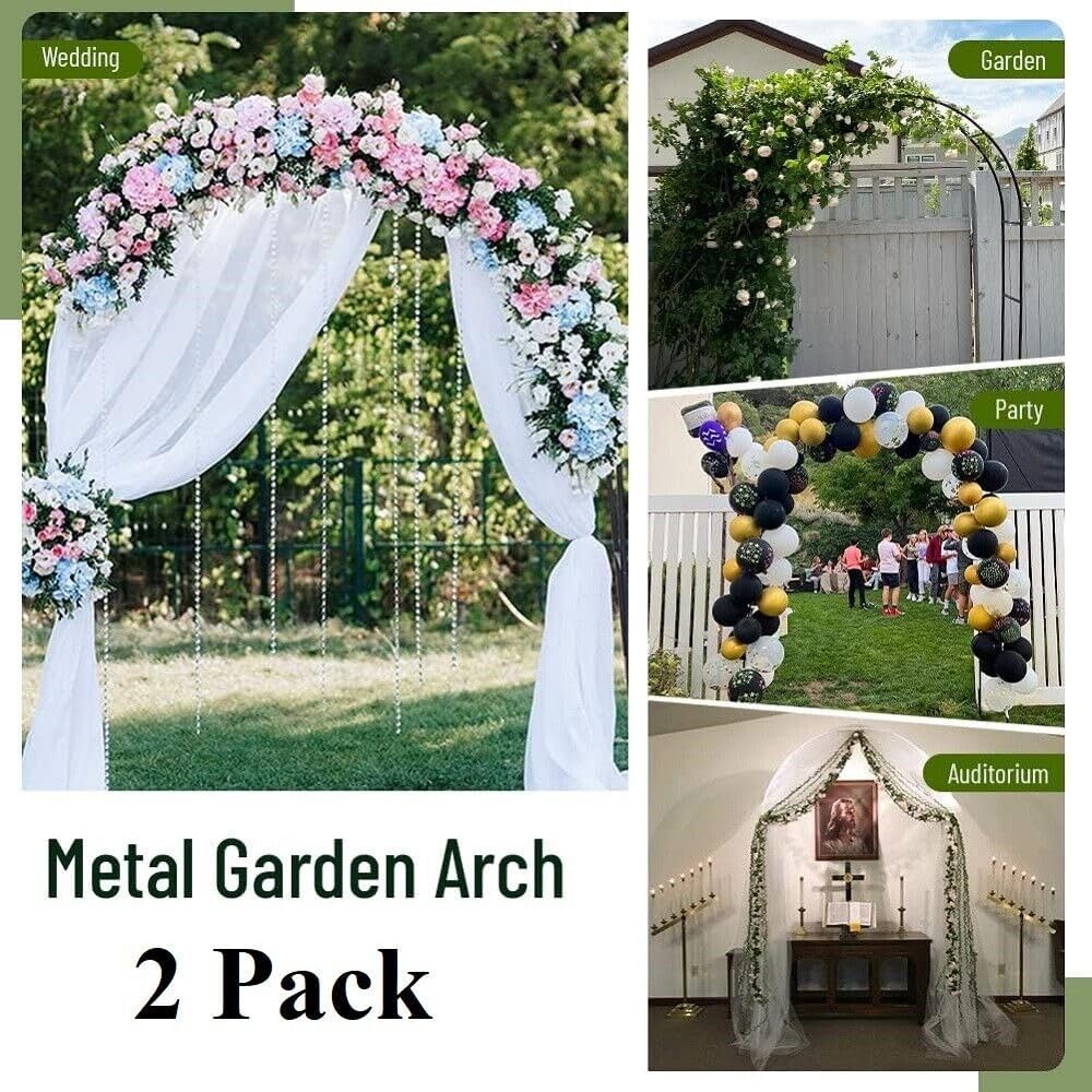 Garden Arch Trellis for Climbing, 7.9FT Metal Garden Arbor Wedding Party Decor Climbing Plant, Plants Outdoor Wedding Arches for Ceremony Metal Garden Arbor Indoor Garden Arch Trellis, White