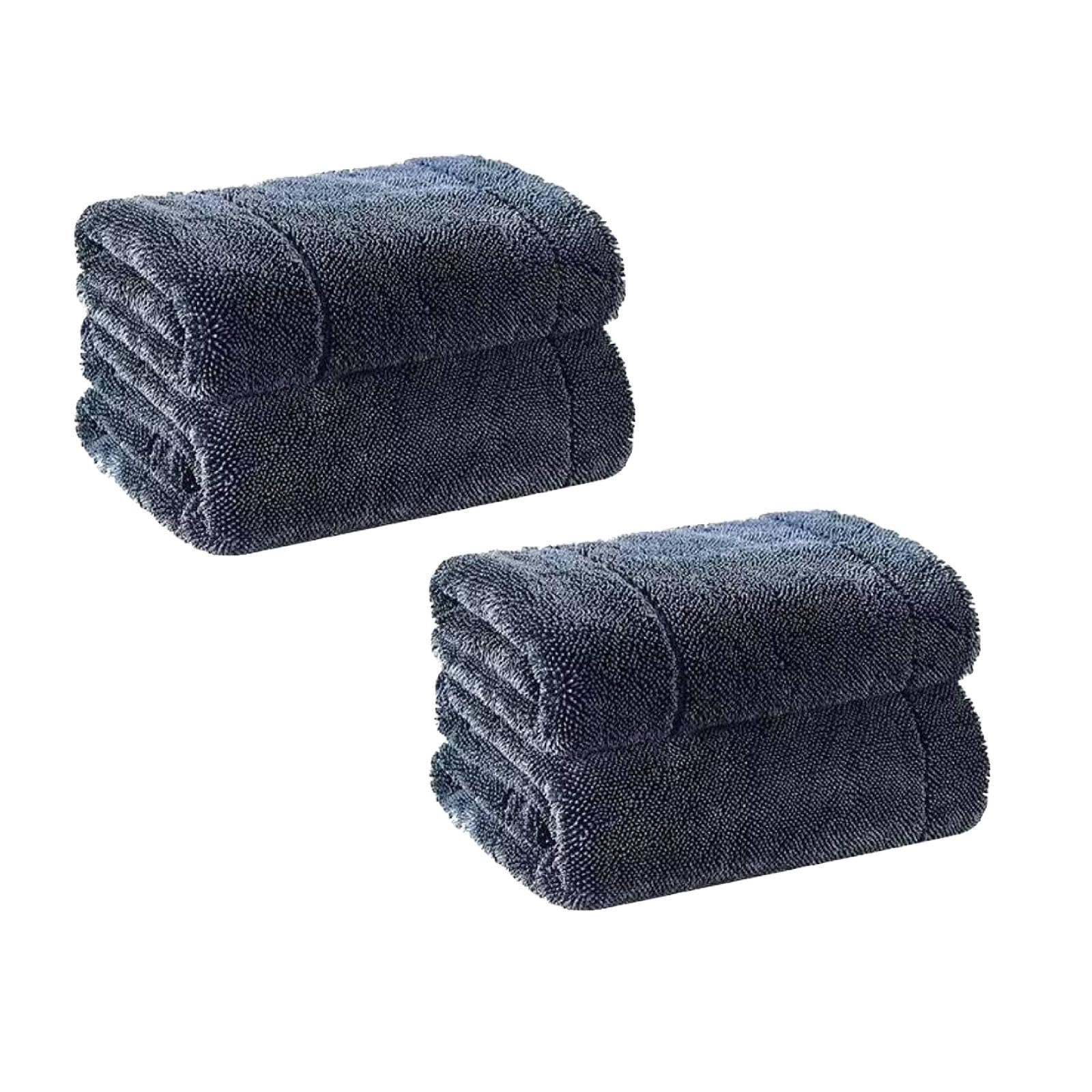 Auto Trockentuch XXL - Microfasertuch Autopflege mit saugstark für kratzfreies Trocknen, Lack-schonende microfasertuch, Microfasertücher Auto - Poliertuch (2, 60X90cm)
