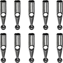 sourcing map 10pcs Umbrella Tail Head Beads 3mm Hole Diameter 19mm Length Metal Umbrella Components for Straight Umbrella Cover Parts, Grey Black