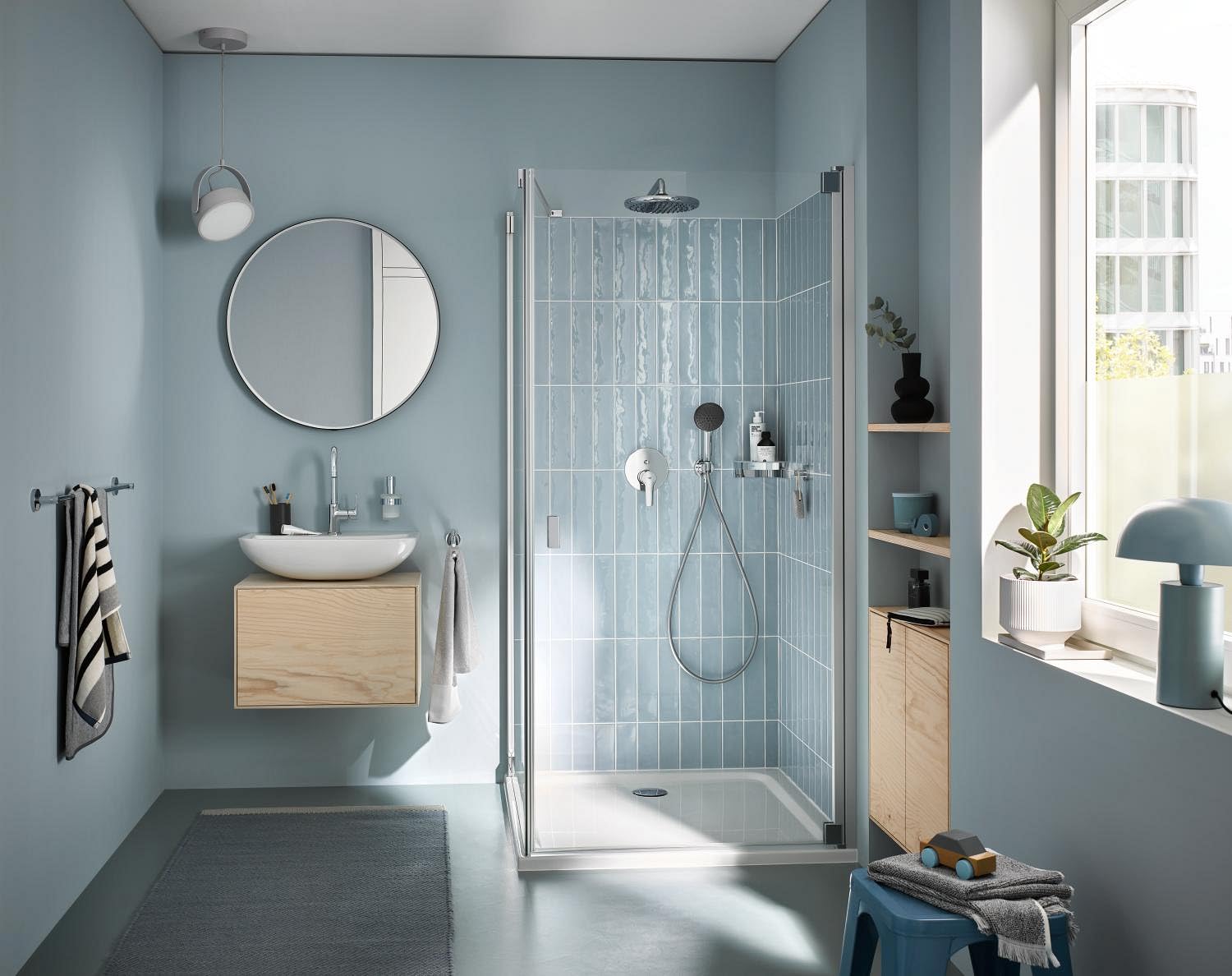 GROHE Start 250 Sistema de ducha empotrado (caja de instalación universal, conjunto de ducha mural, con grifo mezclador 2 tipos de chorro, manguera de ducha de 1.500 mm), Cromo 25292000