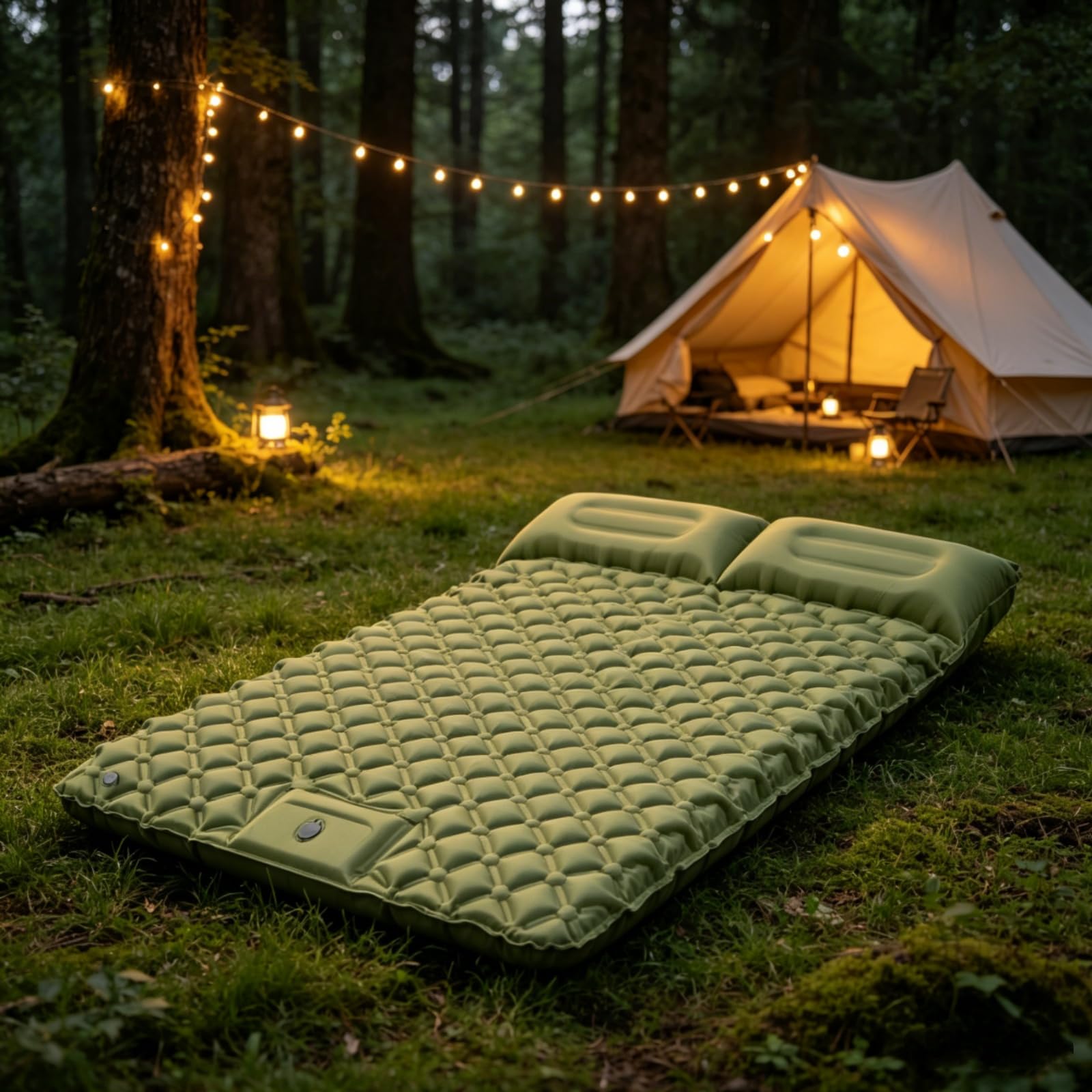 Générique Tapis de Camping Gonflable Double Couche Ultra léger 190x120cm Tapis de Camping Auto - Gonflable Coussin d'air Portable étanche Compact 33x17cm pour Camping, Plage, Tente (Gris foncé)