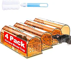 Wanqueen Pacote Com 4 Ratoeiras Humanas Que Não Matam, Armadilhas Reutilizáveis Para Ratos Pequenos, Ambientes Internos E Externos
