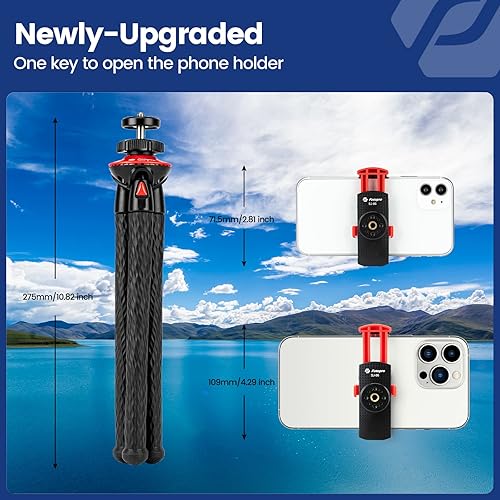 Vista 6 de Trípode para iPhone, trípode de cámara flexible Fotopro con control remoto para iPhone 12 XS, Samsung, resistente al agua y antigrietas para GoPro