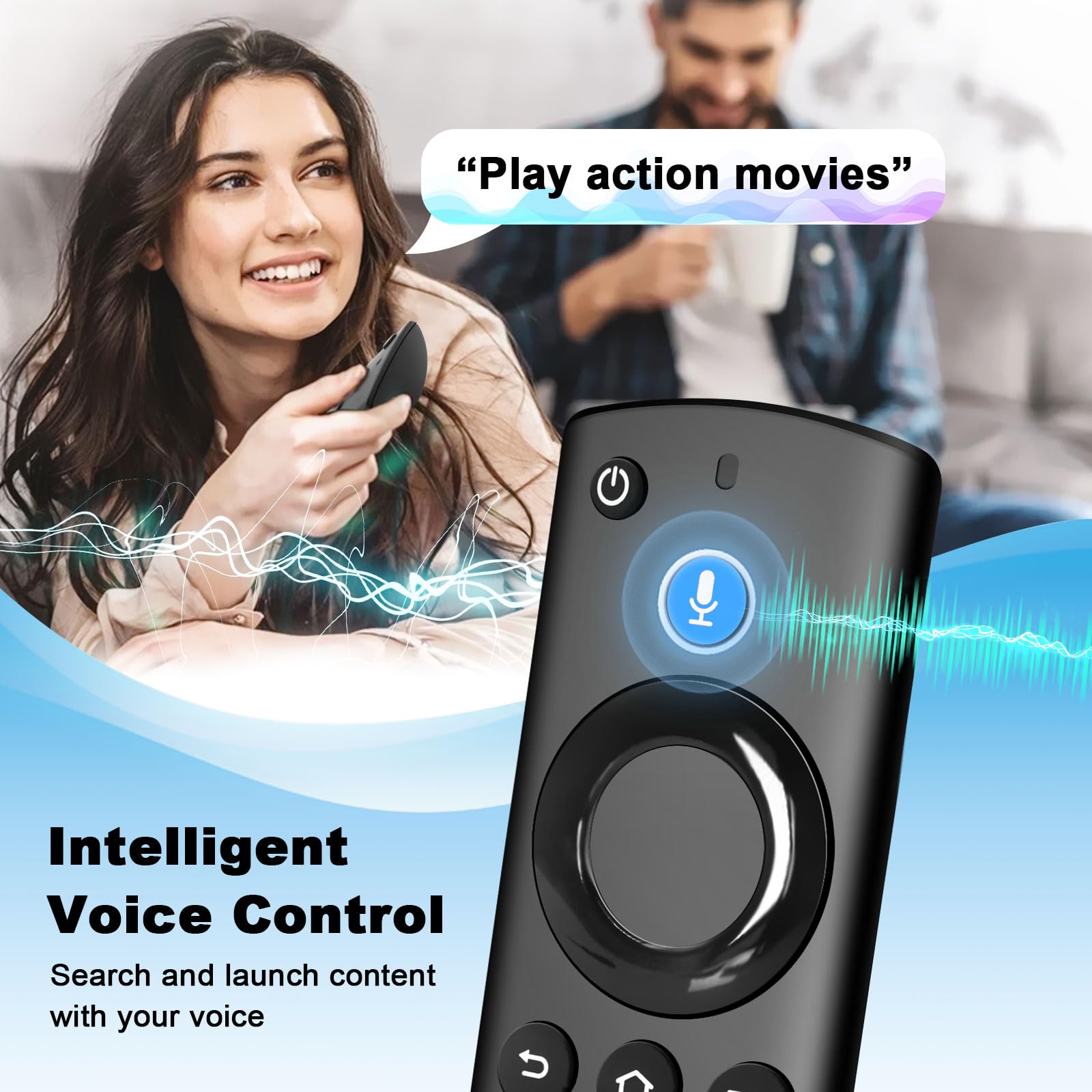 Telecomando Vocale Sostituzione,Applicabile Fire-TV-Stick Smart TVs (Lite & Gen 2 & Gen 3 & 4K),Applicabile Fire-S-tick Smart TVs Cube Gen 2 & Gen 3