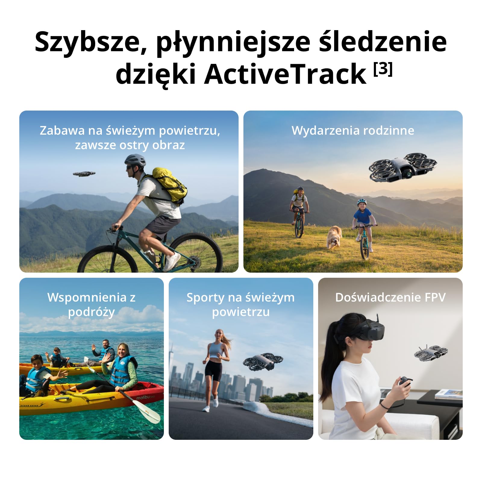 DJI Neo 2 (tylko dron), lekki dron z kamerą, start z dłoni i lądowanie na dłoni, sterowanie za pomocą gestów, ActiveTrack, dookólne wykrywanie przeszkód, dron 4K dla początkujących