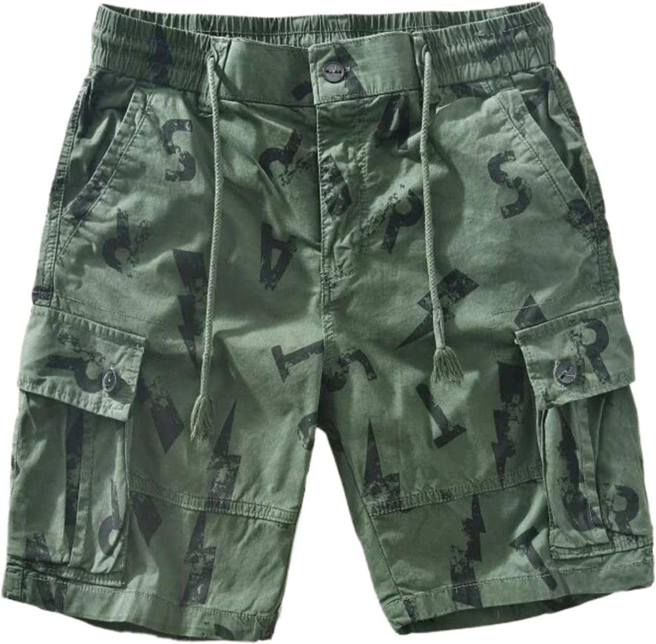 Men's Drawstring Waist Cargo Short Pants Pocket Loose Shorts Summer Mens Work Shorts