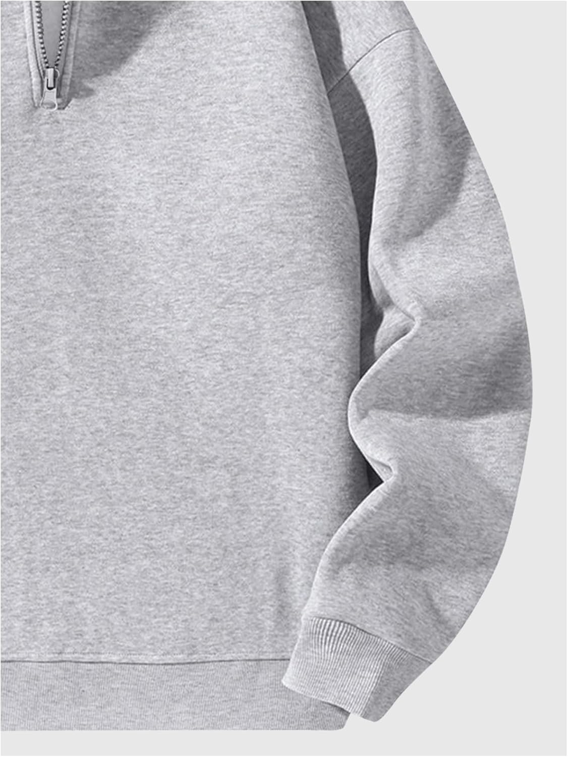 Verdusa Men's Quarter Zip Pullover Hoodies Long Sleeve Drop Shoulder Sweatshirt Casual Pullover 2026 - Image 2