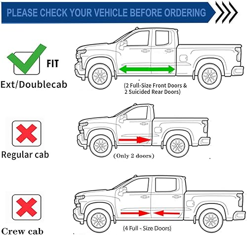 Miniatura 4 de Viseras de ventana, protectores de lluvia, deflectores de viento para Chevrolet Silverado 14-18 y GMC Sierra 1500 2500HD 3500HD cabina dobleextensa,