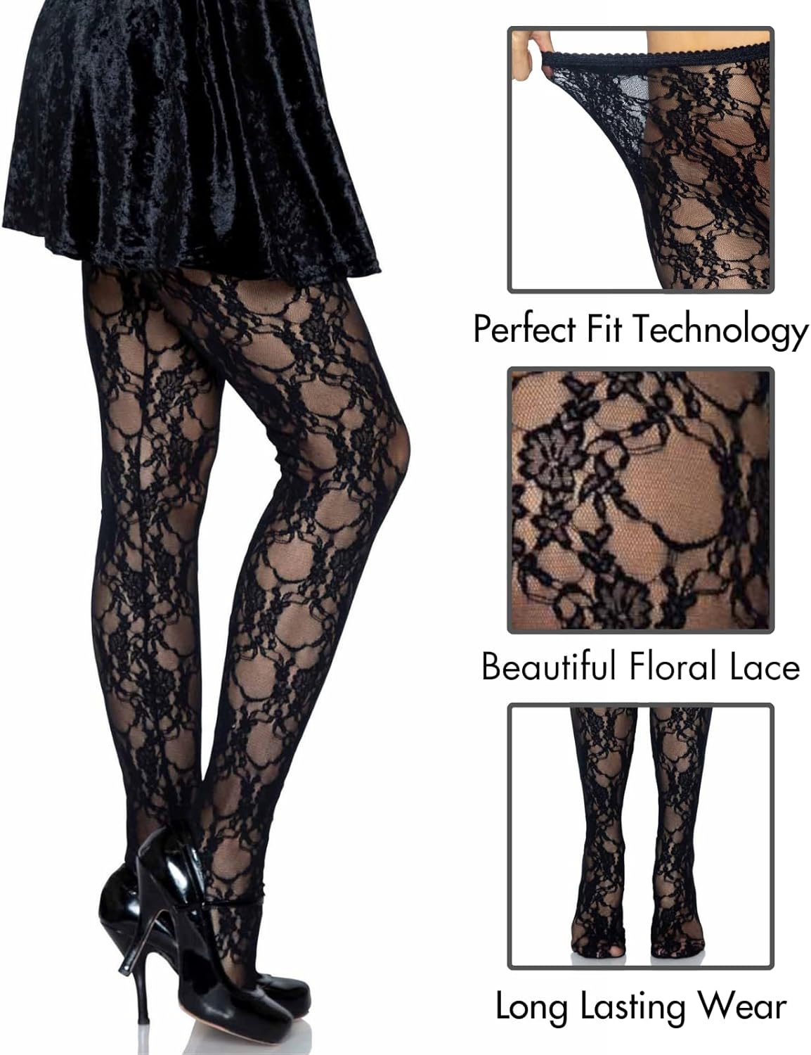 Leg Avenue womens Vintage Fishnet Lace Tights - Image 4