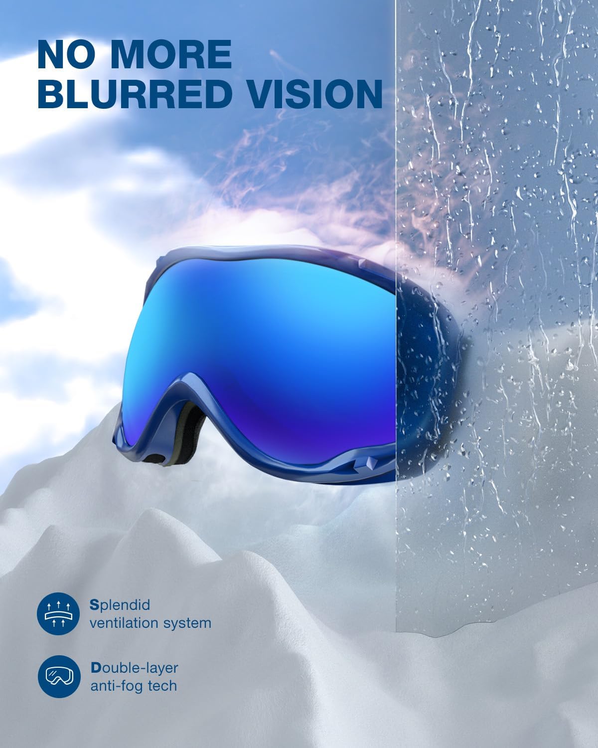 ZIONOR Lagopus B1 Ski Goggles OTG Anti fog Snow Goggles UV Protection Snowboard Goggles for Men Women Adult Youth - Image 5