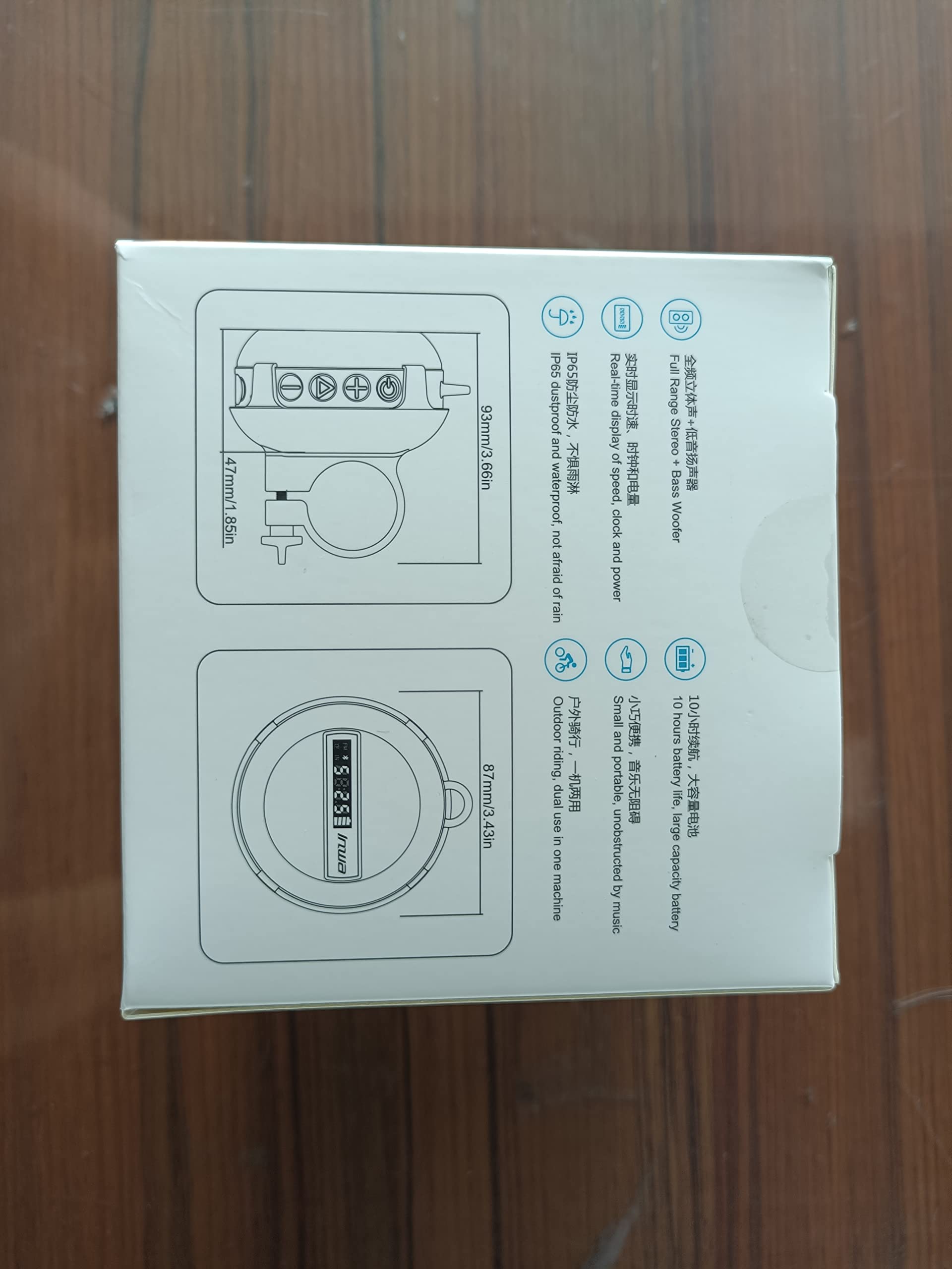 altoparlante bluetooth bicicletta,velocità di guida, visualizzazione tempo,altoparlante portatile wireless per bicicletta, IP65 impermeabile e antiurto per escursioni in bicicletta all'aperto