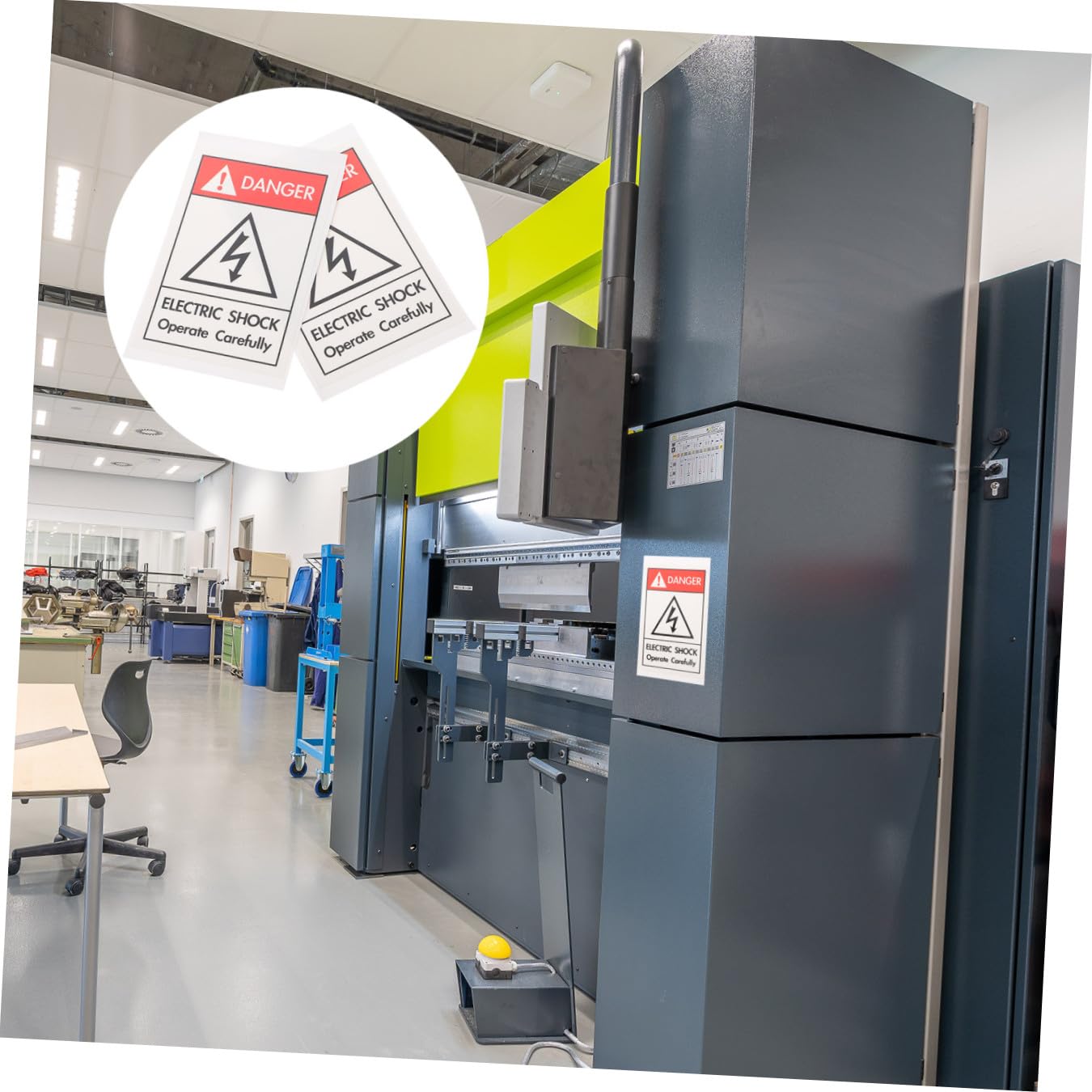 ULTECHNOVO 18 Pollici Segnali Di Avvertimento Di Macchinari Segnali Di Pericolo Adesivi Rotondi Adesivo Di Sicurezza Adesivi Per Etichettatura Di Carta in Pp