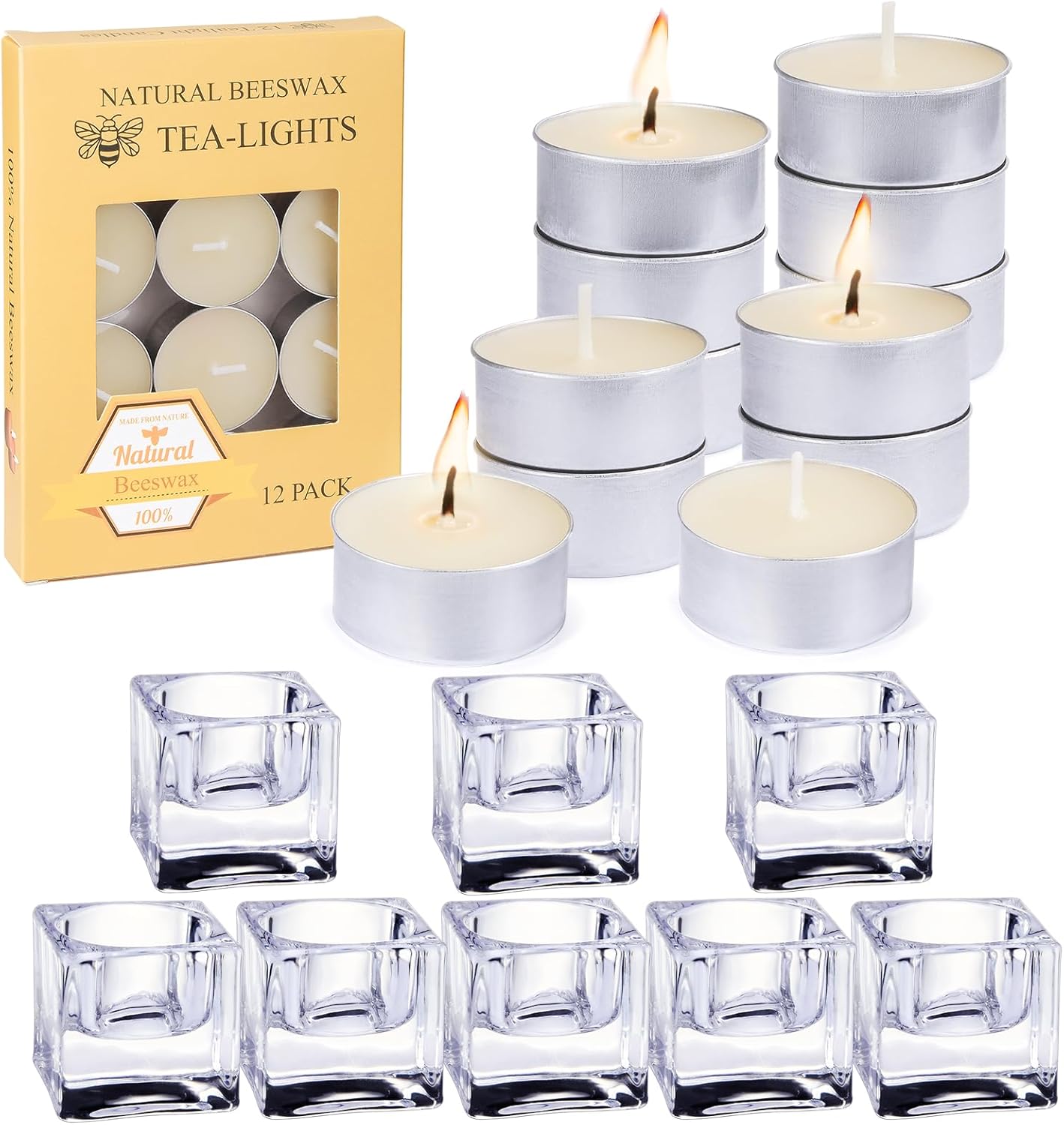 12 Candles + 8pcs Candle Holder