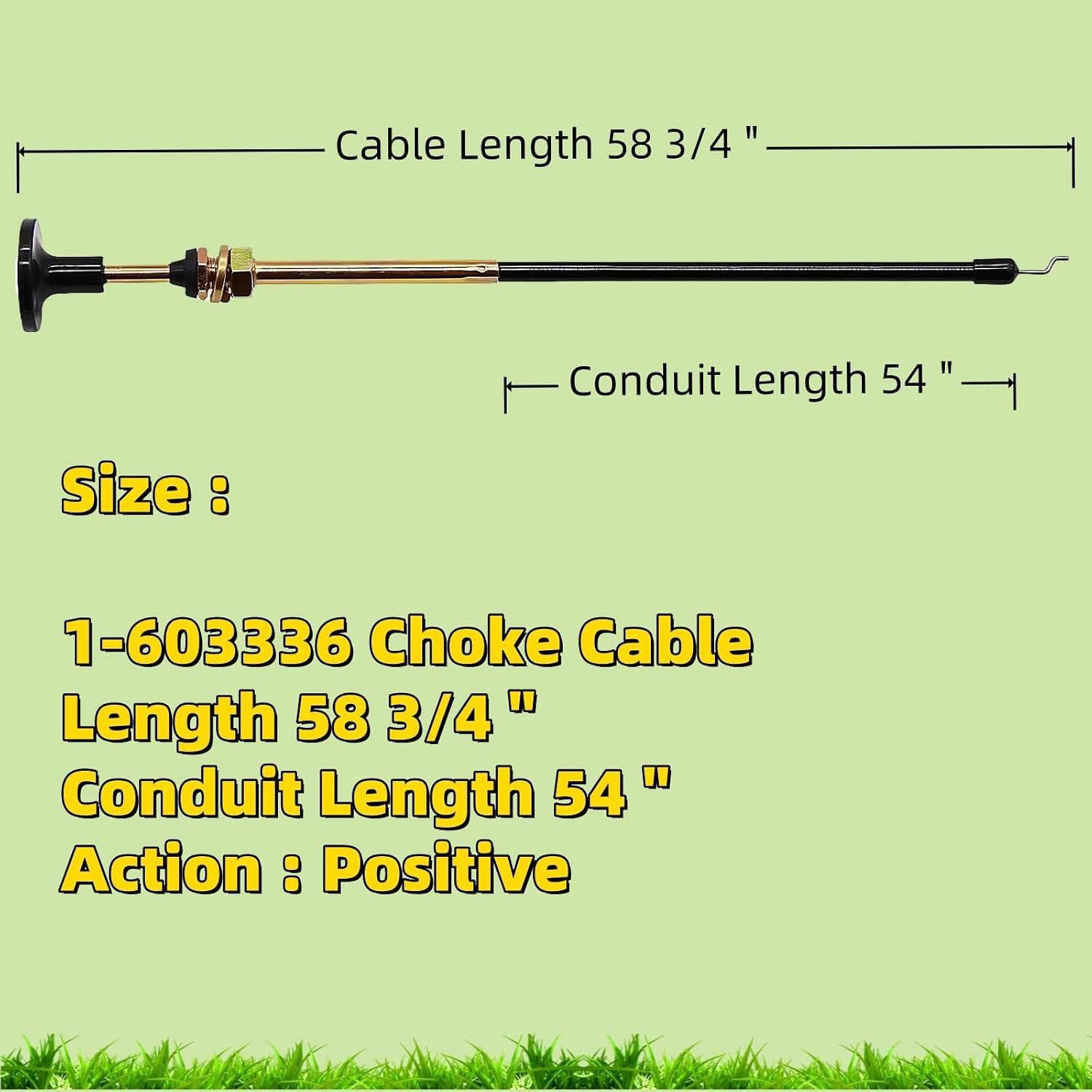 Choke Cable 1-603336 Replaces for Toro Zero Turn Parts - Fits Ex - Mark Z Master Lawn Mower Control Cables 1603336 290-799-A