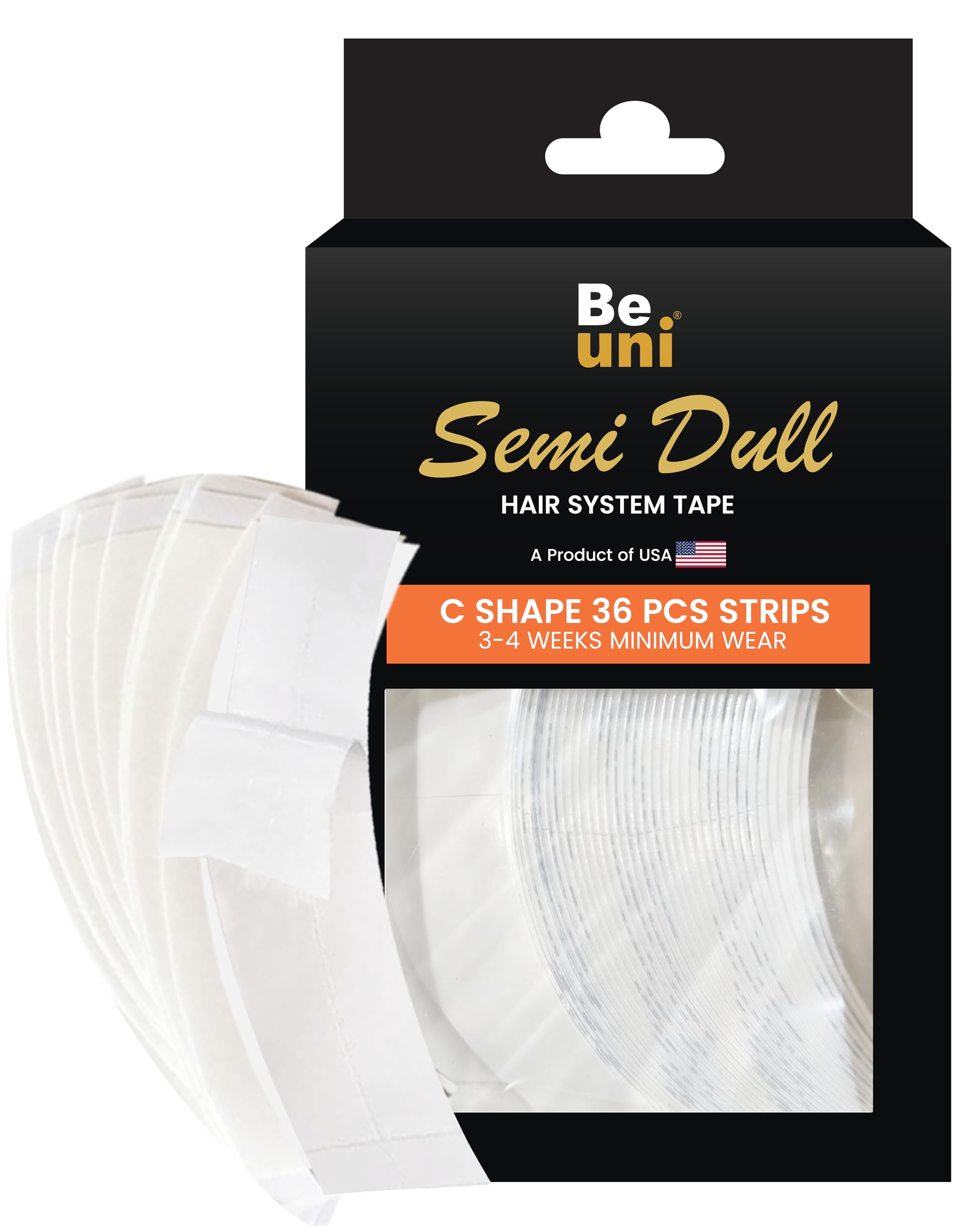 Beuni Semi Dull No Shine Strips Wig Tape – Ultra Hold for Hair Patch & Lace Wig – 3 to 4+ Weeks Hold, Matte Invisible Finish, Sweatproof Grip – 36 Pcs for Men & Women-image-14