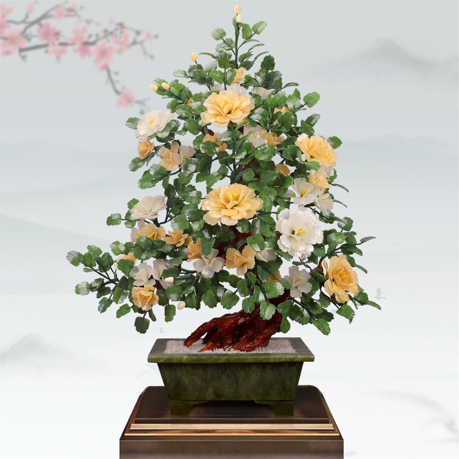 Drzewko Bonsai Sztuczne drzewo Bonsai Fałszywe Jadeitowe rzemiosło rzeźbiarskie Wystrój domu
