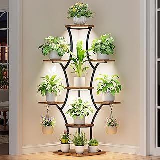 Corner Plant Stand With Grow Lights - 52.7