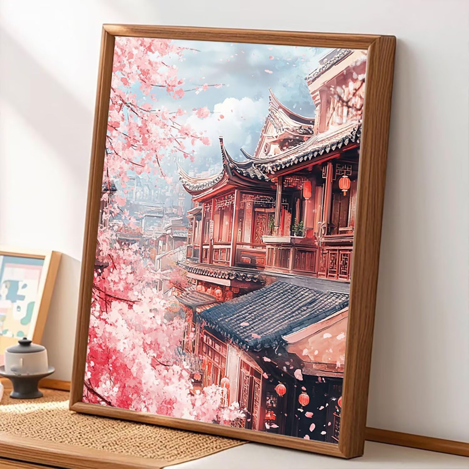 Malarstwo diamentowe dla dorosłych, Japonia, obrazy dla początkujących, prostokątne kamienie 5D, pełne wiertło, zestaw do malowania, architektura, zestaw do samodzielnego wykonania, haft krzyżykowy