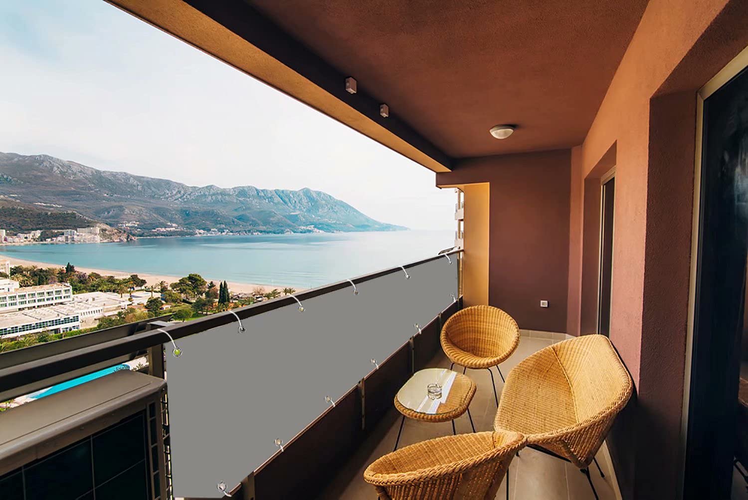 Telo Protezione Balcone 60x550cm - Impermeabile - Anti-sguardi Per Giardino O Recinzioni - Foto 7