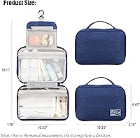Vista 2 de Bolsa de aseo colgante, bolsa de viaje de gran capacidad para artículos de tocador, tela Oxford impermeable, organizador de maquillaje, bolsa
