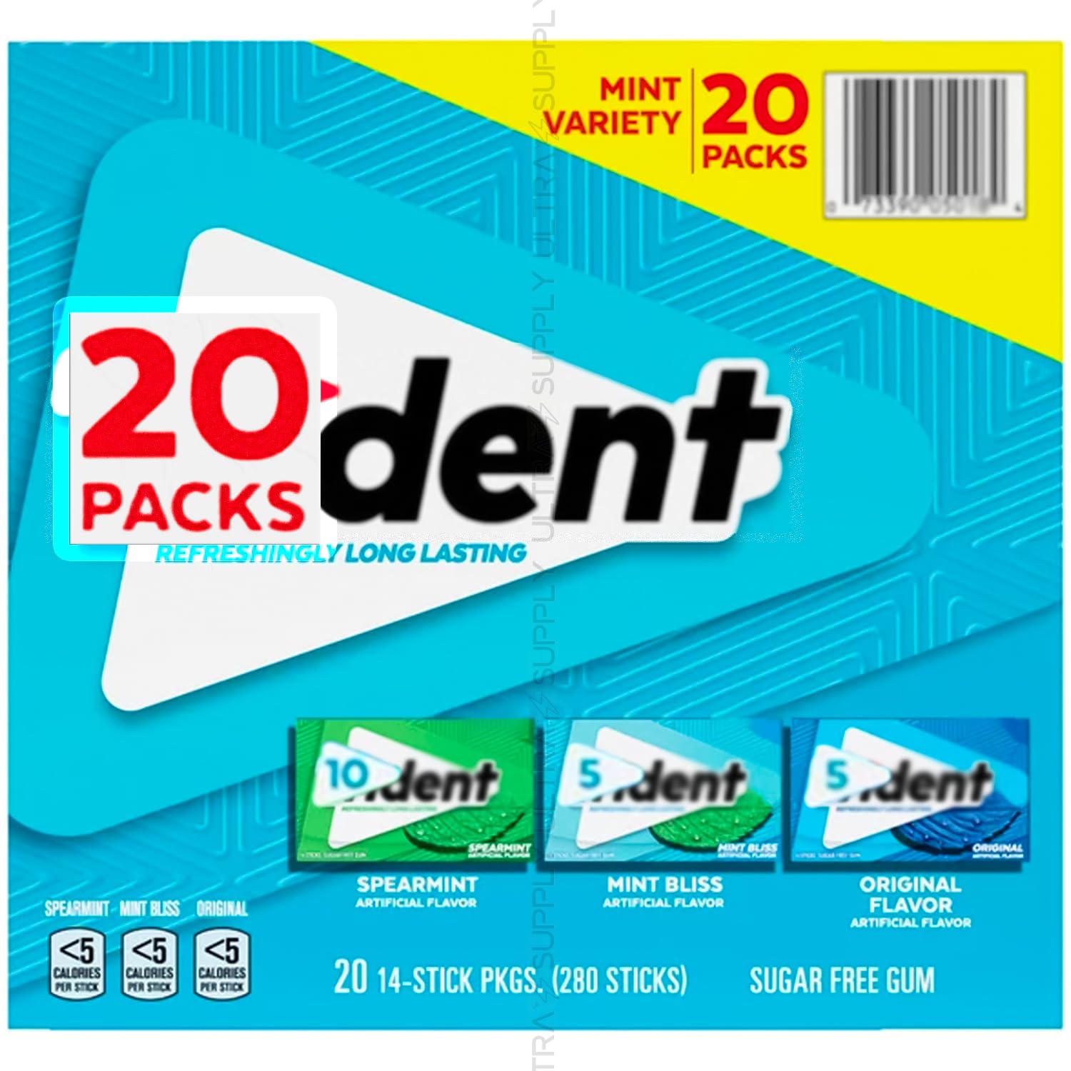 Chicle Sin Azúcar TRĪ-DENT Pack Variedad 280 Unidades, Menta, Menta Bliss, Original
