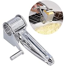 Orret Home Rotary Cheese Grater &ndash; Manual Handle Cheese and Nuts Grinder, Stainless Steel Multi-Purpose Grater, Vegetable, Walnut, Hazelnut, Chocolate, Potato and Carrot Grinder Kitchen Application