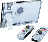 Vista 4 de eXtremeRate - Placa trasera para Nintendo Switch Console, NS Joycon con carcasa de mando de mano con botones de juego completo, carcasa de repuesto