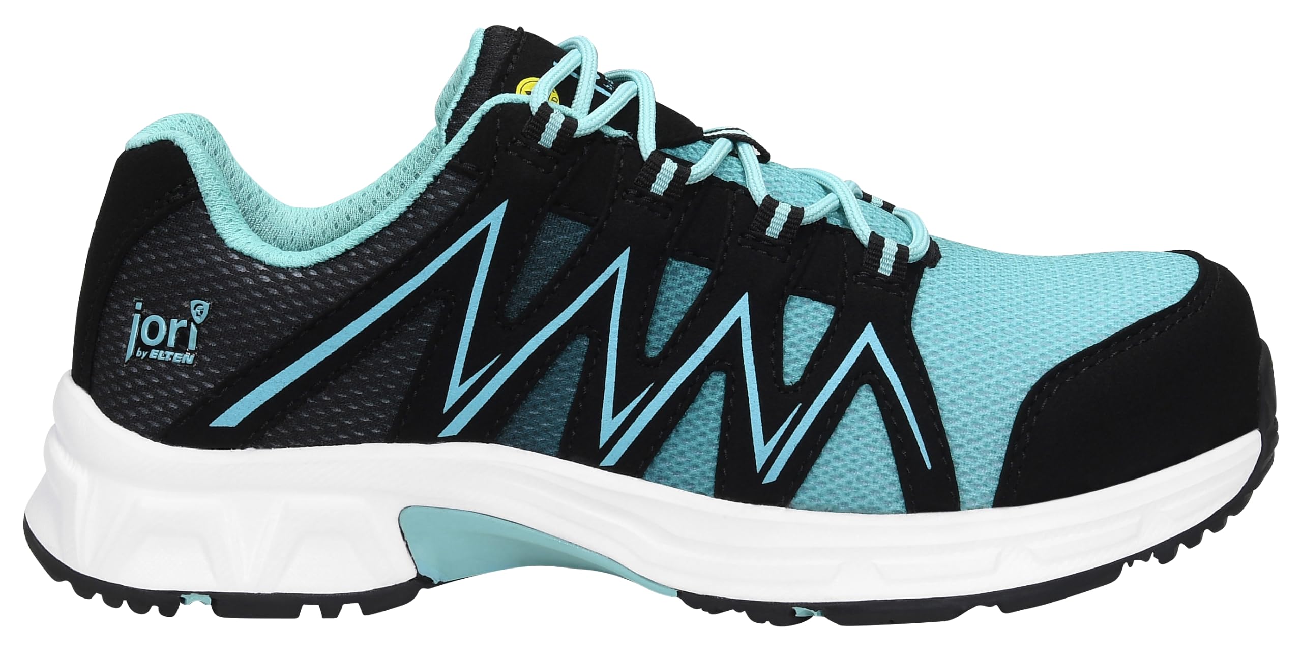 Jori Jo_Speedy Black-Aqua Low ESD S1P, scarpe antinfortunistiche da donna, in tessuto, con tappo in plastica (più leggero della punta in acciaio), leggere, sportive, nero/turchese