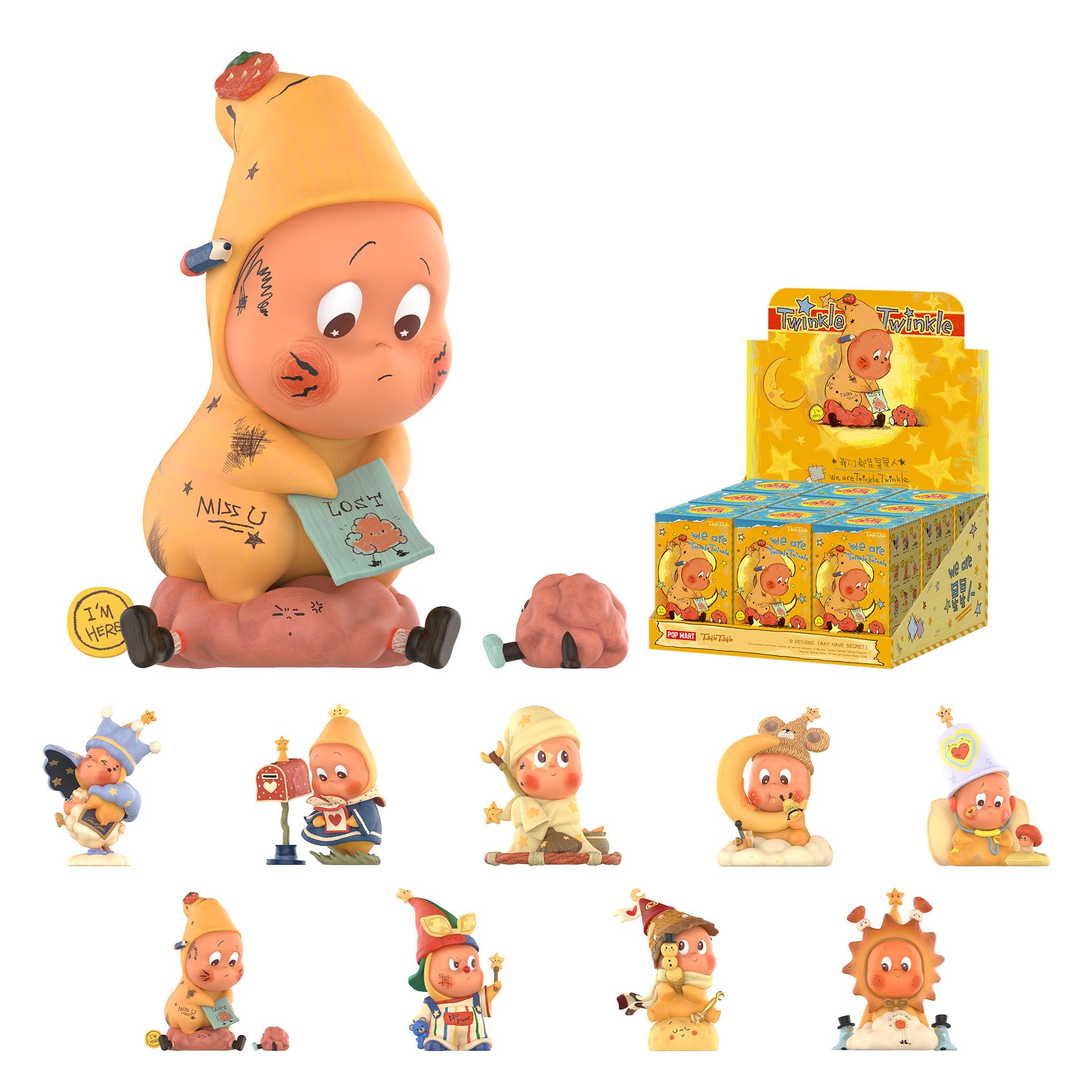 POP MART We are Twinkle Twinkle Series Figures, 9PCs Twinkle Twinkle Blind Box Figures, Random Design Action Figures Collectible Toys Home Decorations