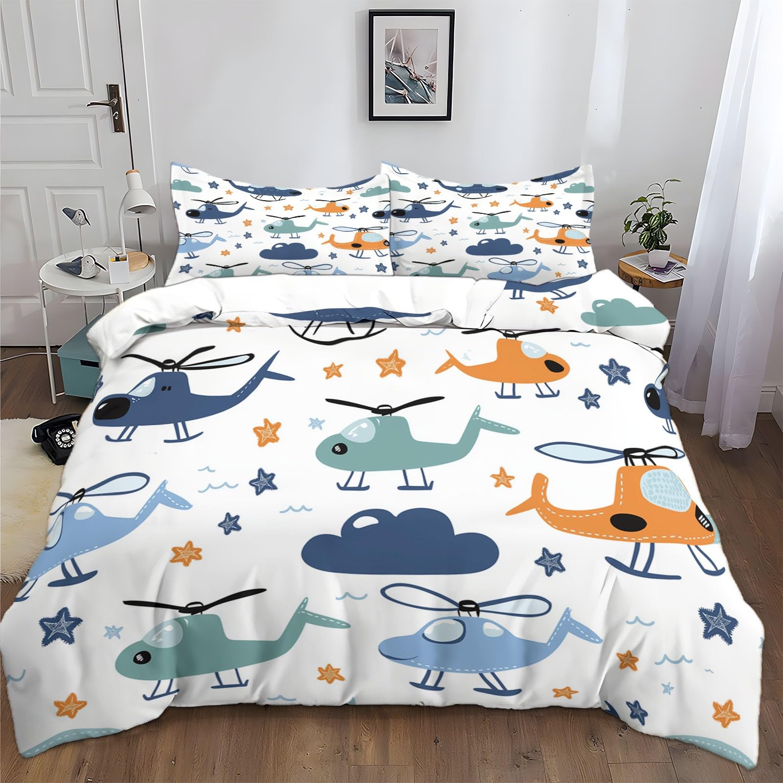 Housse de Couette Enfant 220x240 facile à enfiler pour literie de garçon et fille
