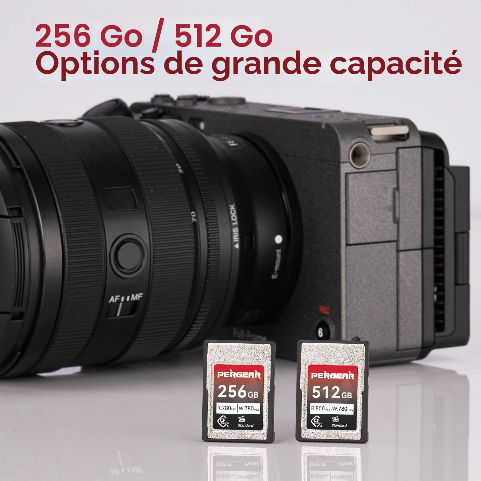 PERGEAR Standard Série 512 GB CFexpress Type A Carte Mémoire (Lot de 2)