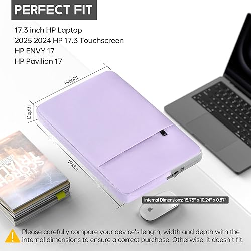 Vista 143 de Funda impermeable para laptop HP Envy 17/HP Pavilion 17/Omen 17, Acer Predator 17/Aspire 17.3, Dell Inspiron 17, Lenovo, HP, MSI GS75, bolsa Gris