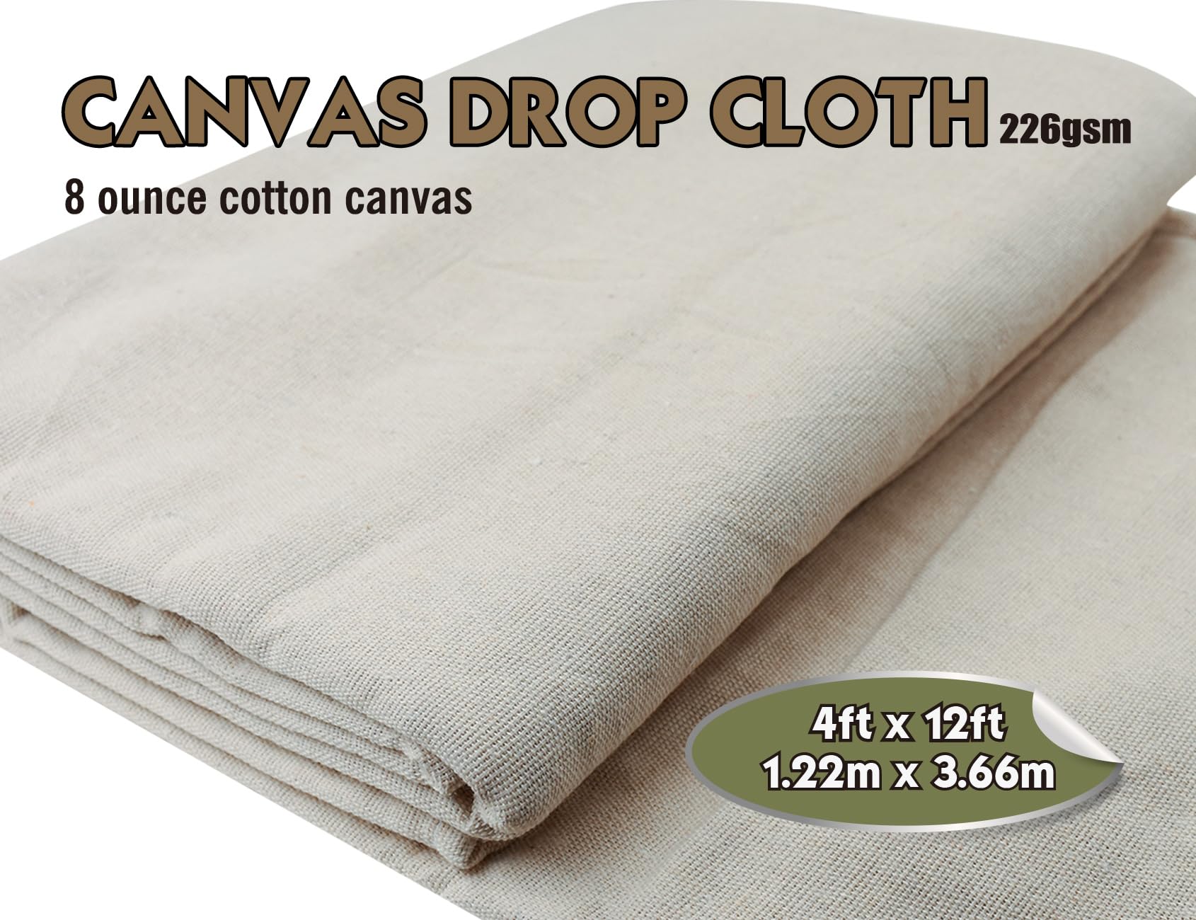 ROLLINGDOG Cotton Dust Sheets, 4ft x 12ft(1.22m*3.66m) - Image 4