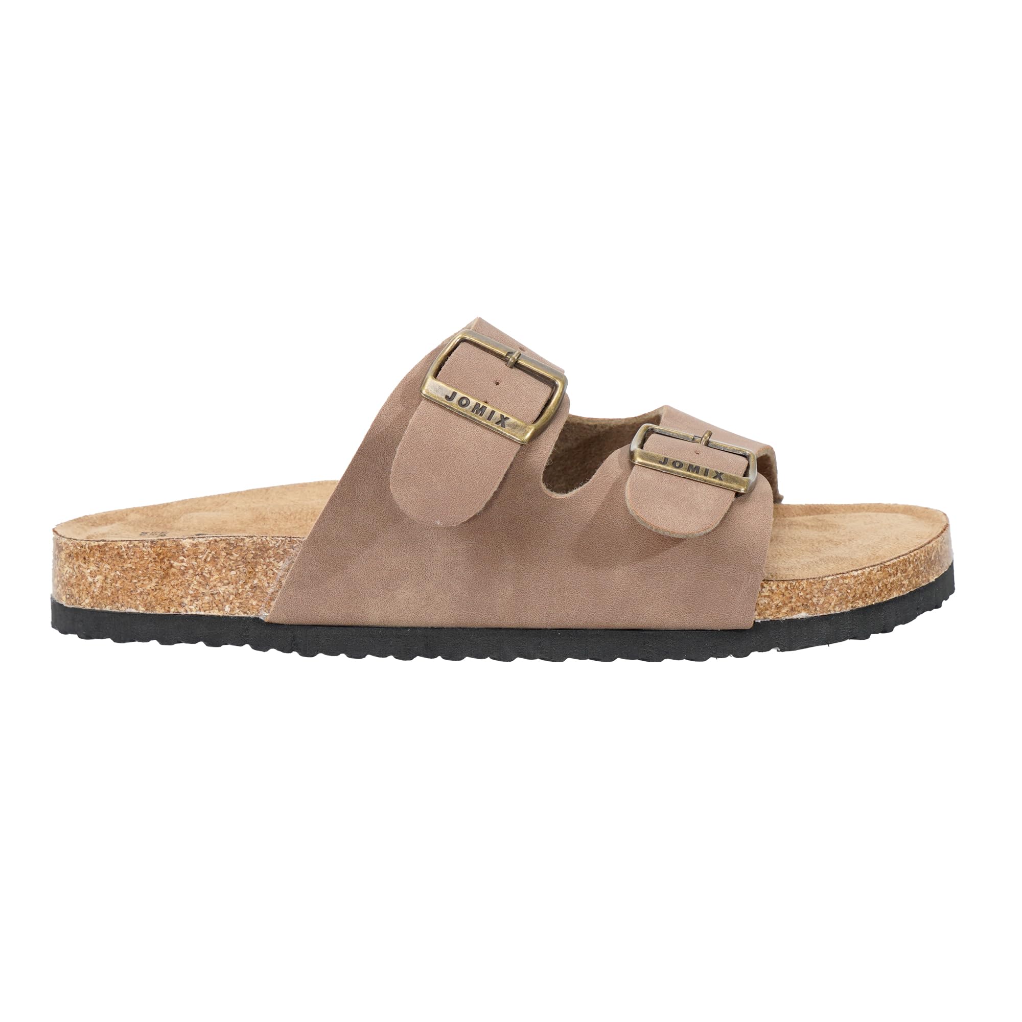 JOMIX Sandales Homme été Mules Homme à Double Boucle Réglable Claquettes Plates Confortables avec Semelle Liege pour Plage Maison
